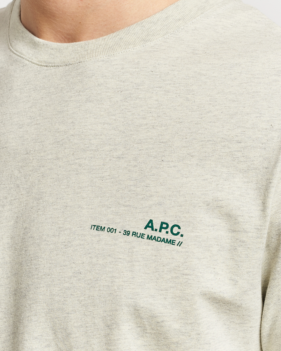 Hombres | Camisetas | A.P.C. | Item T-Shirt Vert Pale Chine