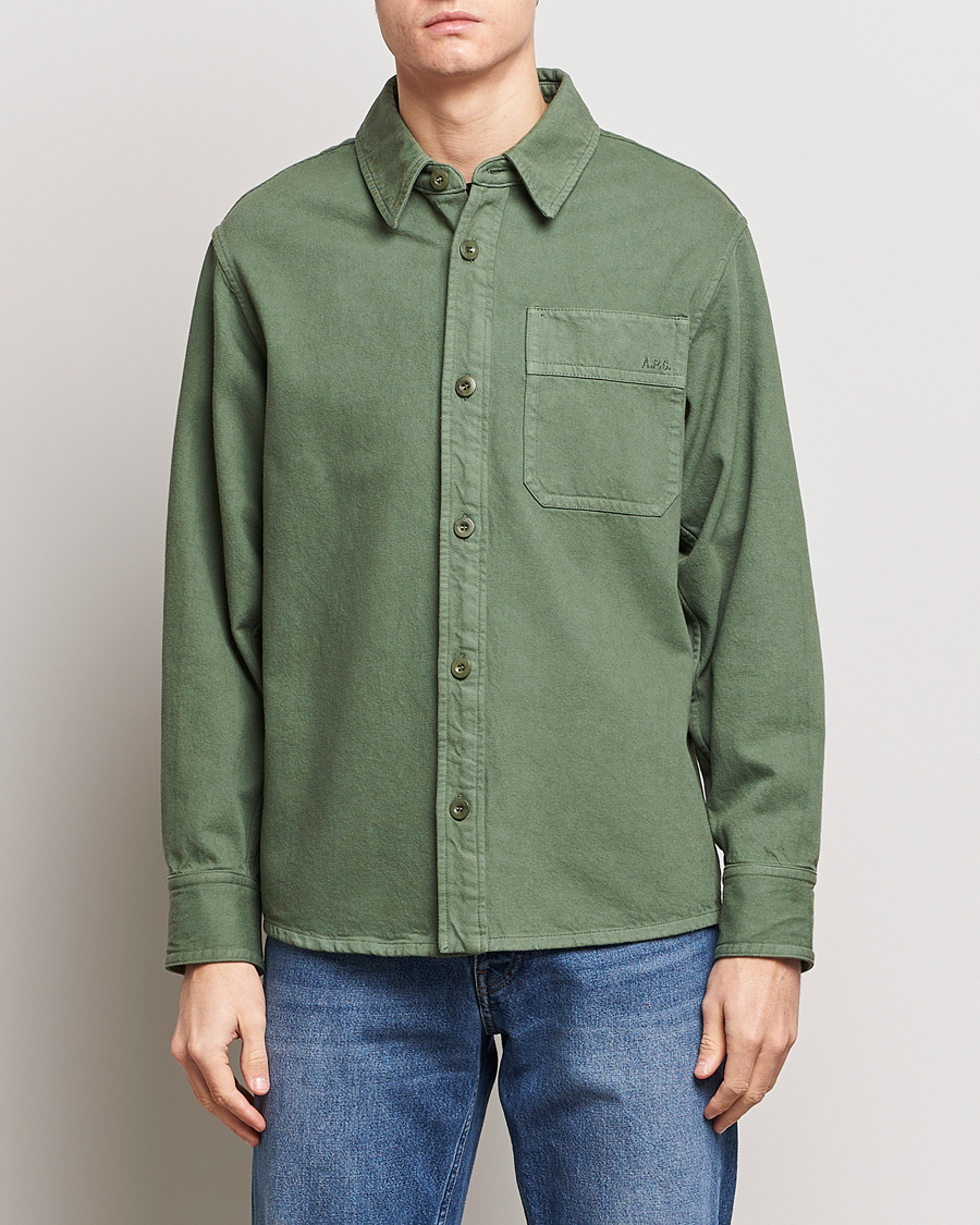 Hombres | Chaquetas tipo camisa | A.P.C. | Basile Denim Overshirt Dark Green