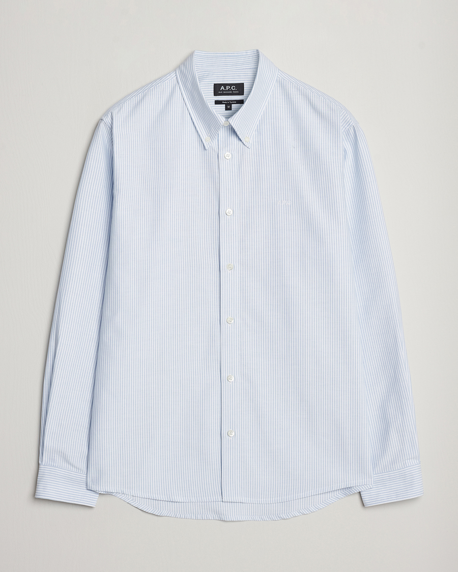 Hombres | Camisas | A.P.C. | Greg Striped Oxford Shirt Blue/White