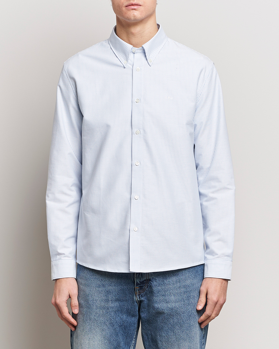 Hombres |  | A.P.C. | Greg Striped Oxford Shirt Blue/White