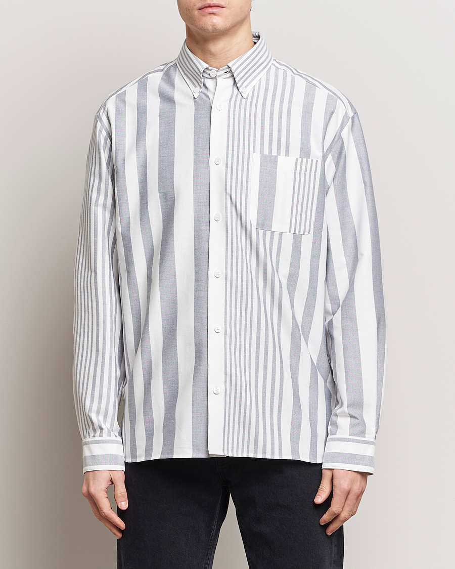 Hombres | Camisas | A.P.C. | Mateo Striped Oxford Shirt Marine/White