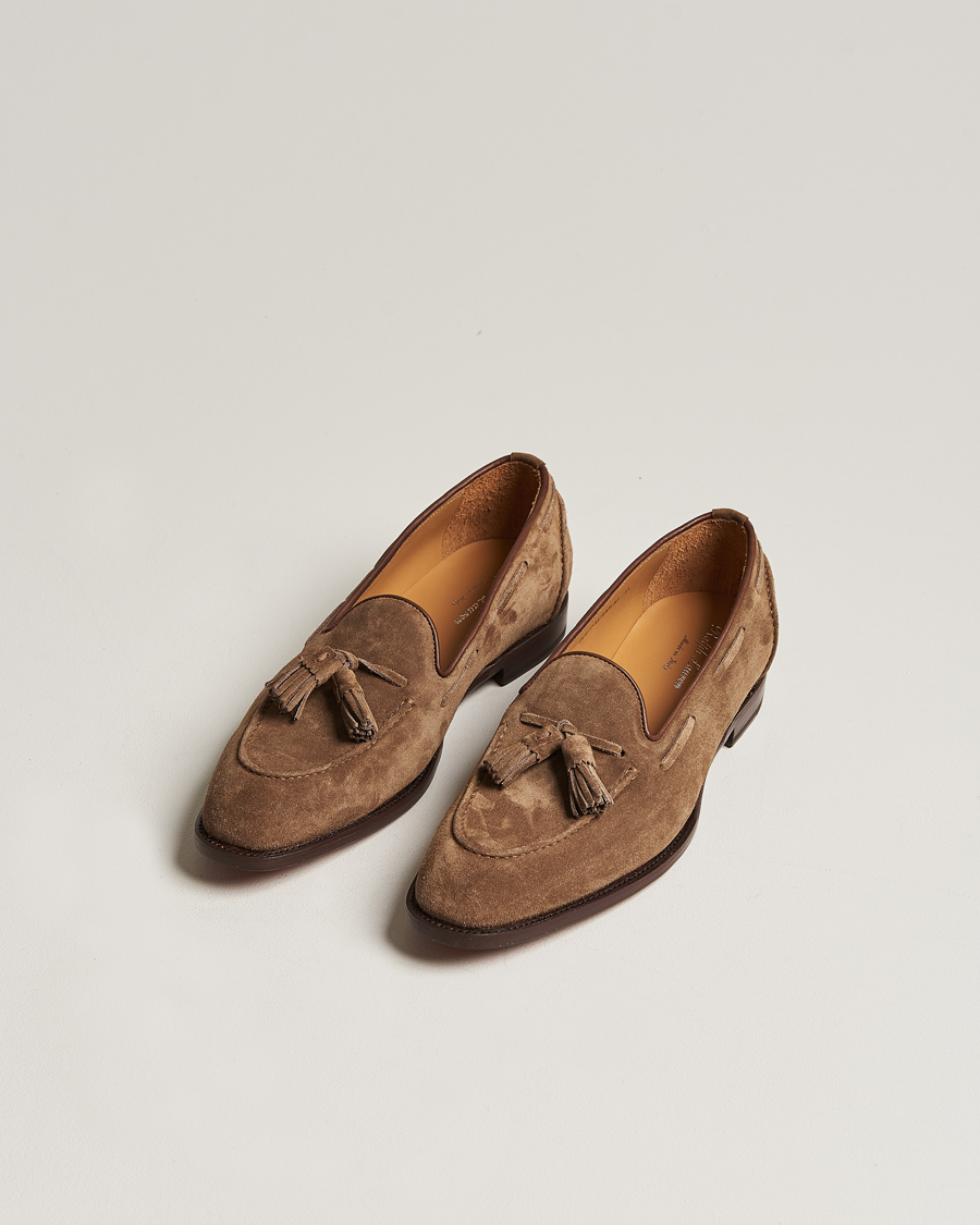 Hombres | Zapatos de ante | Ralph Lauren Purple Label | Suede Tassel Loafers Dark Brown