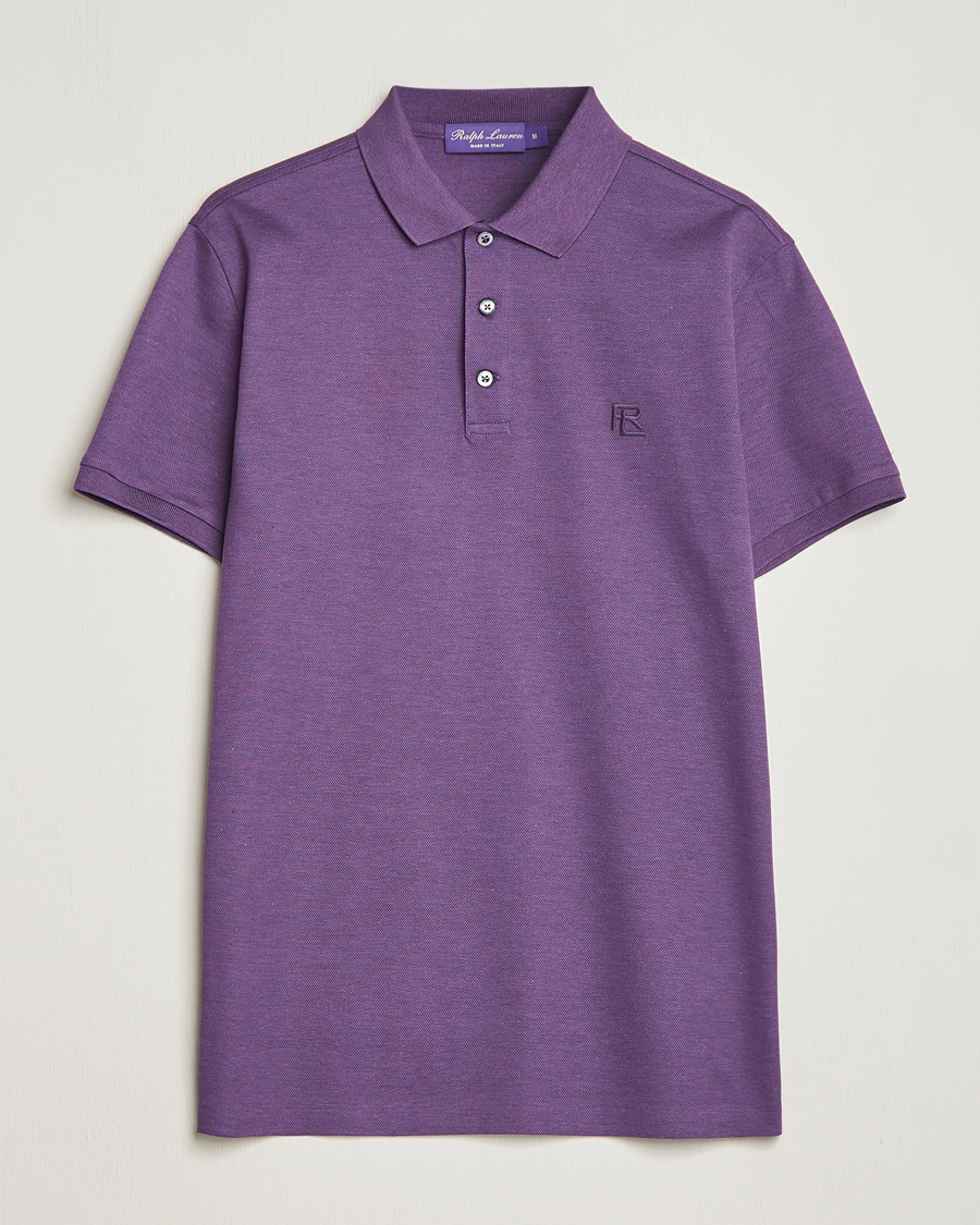 Ralph Lauren Purple Label Mercerized Cotton Polo Purple Melange en