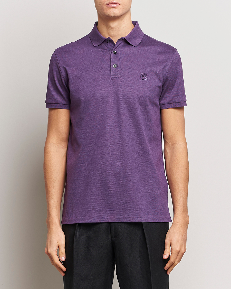 Hombres | Polos | Ralph Lauren Purple Label | Mercerized Cotton Polo Purple Melange