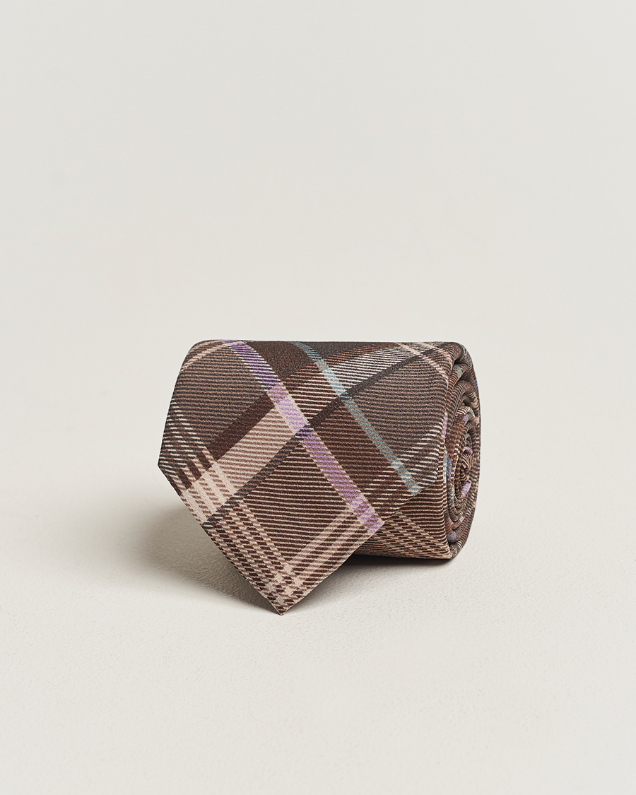 Hombres | Ralph Lauren Purple Label Tartan Tie Brown Multi | Ralph Lauren Purple Label | Tartan Tie Brown Multi