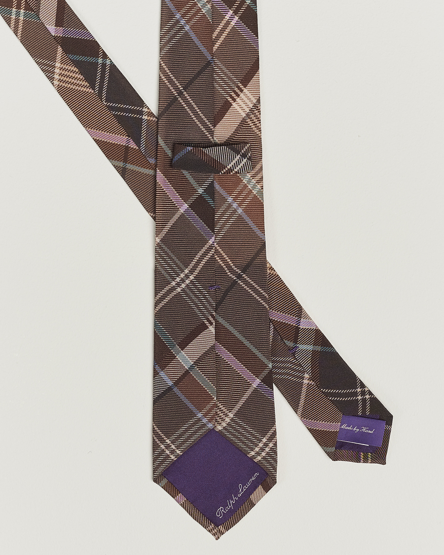 Hombres | Ralph Lauren Purple Label Tartan Tie Brown Multi | Ralph Lauren Purple Label | Tartan Tie Brown Multi