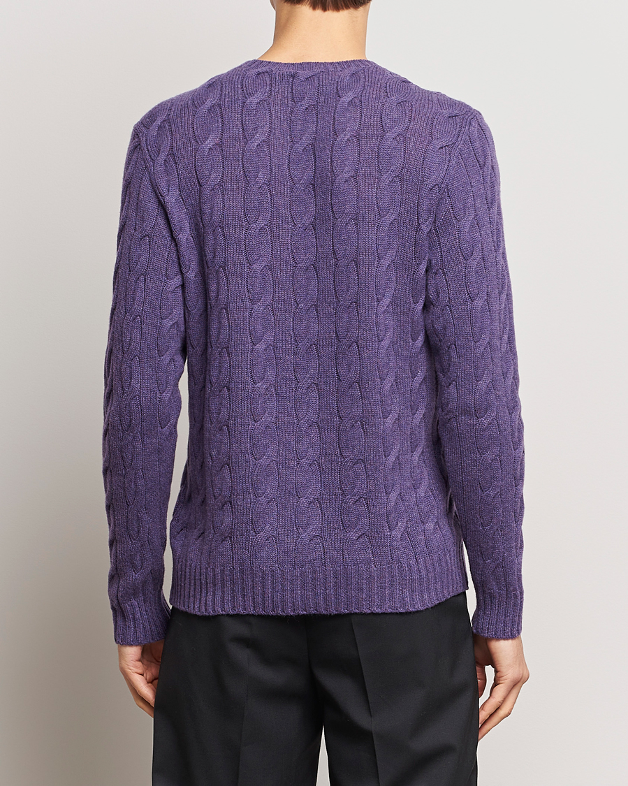 Hombres | Jerséis y prendas de punto | Ralph Lauren Purple Label | Cashmere Cable Sweater Purple Melange