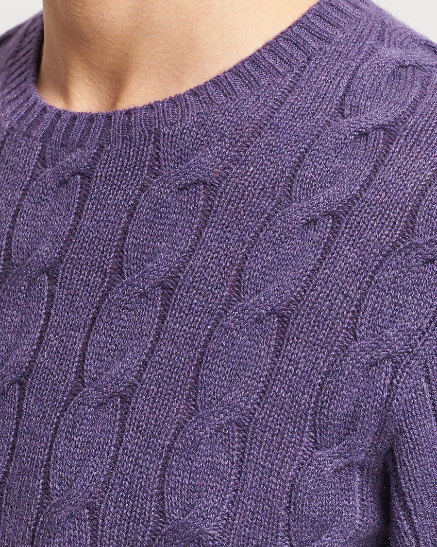 Hombres | Jerséis y prendas de punto | Ralph Lauren Purple Label | Cashmere Cable Sweater Purple Melange