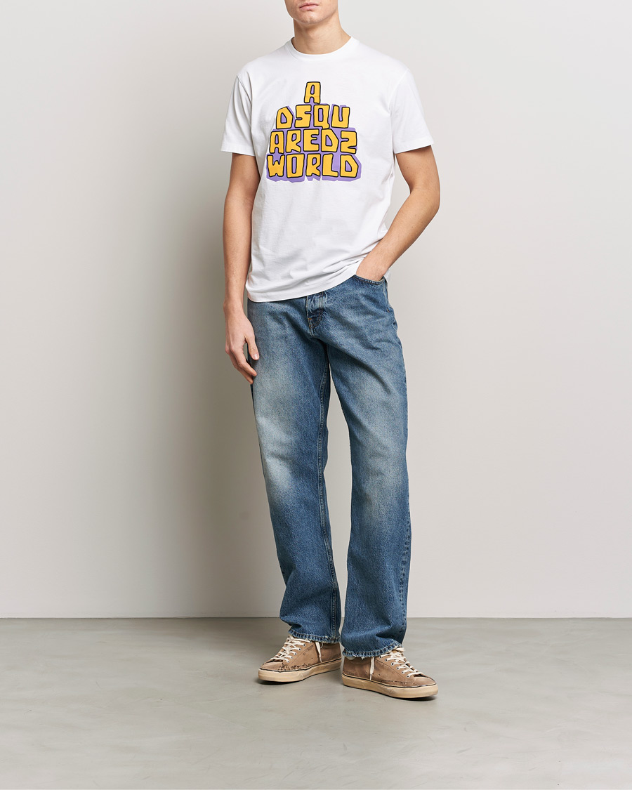 Hombres | Camisetas | Dsquared2 | Cool Fit Logo Crew Neck T-Shirt White