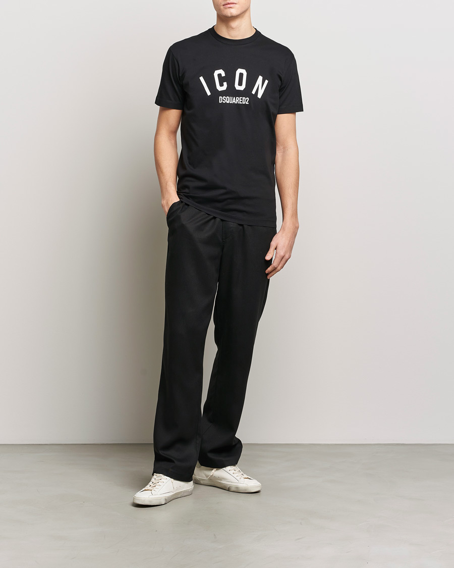 Hombres | Camisetas | Dsquared2 | Cool Fit Be Icon Crew Neck T-Shirt Black