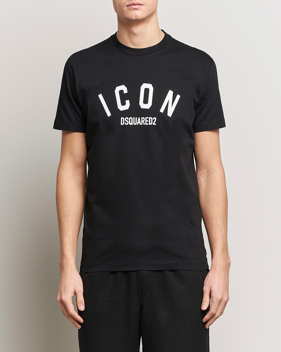 Hombres | Camisetas de manga corta | Dsquared2 | Cool Fit Be Icon Crew Neck T-Shirt Black