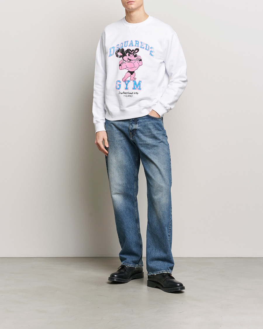 Hombres | Jerséis y prendas de punto | Dsquared2 | Cool Fit Crew Neck Sweatshirt White
