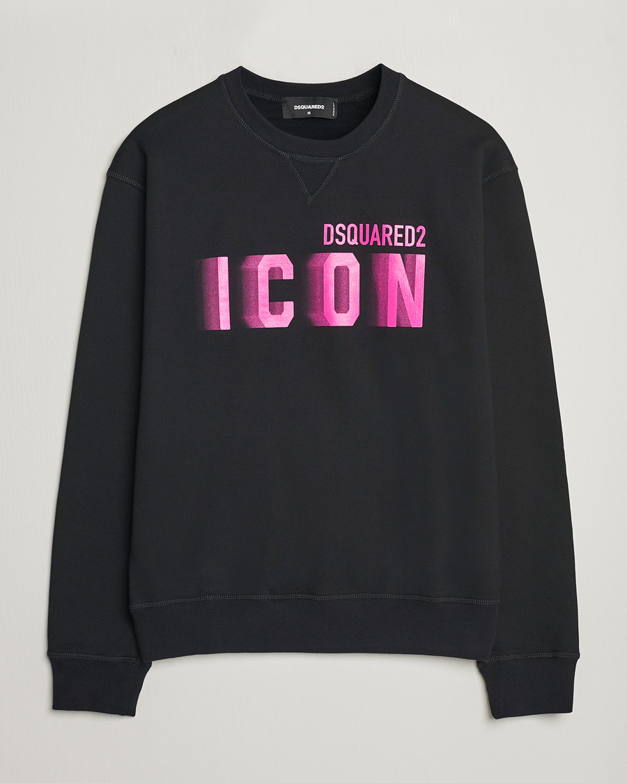 Hombres | Jerséis y prendas de punto | Dsquared2 | Cool Fit Icon Blur Crew Neck Sweatshirt Black