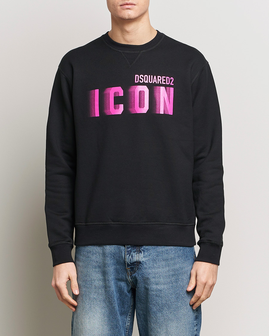 Hombres | Ropa | Dsquared2 | Cool Fit Icon Blur Crew Neck Sweatshirt Black