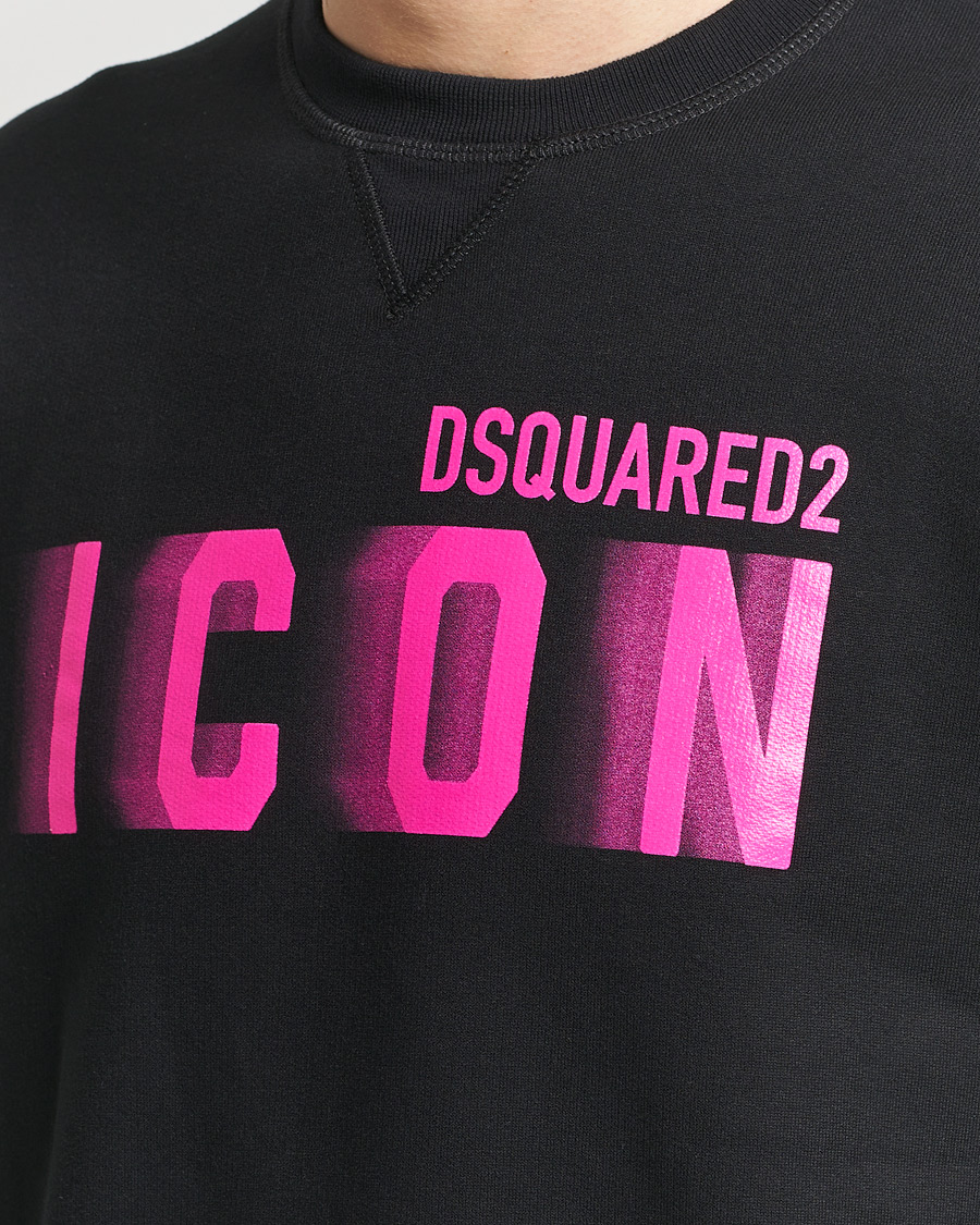 Hombres | Jerséis y prendas de punto | Dsquared2 | Cool Fit Icon Blur Crew Neck Sweatshirt Black