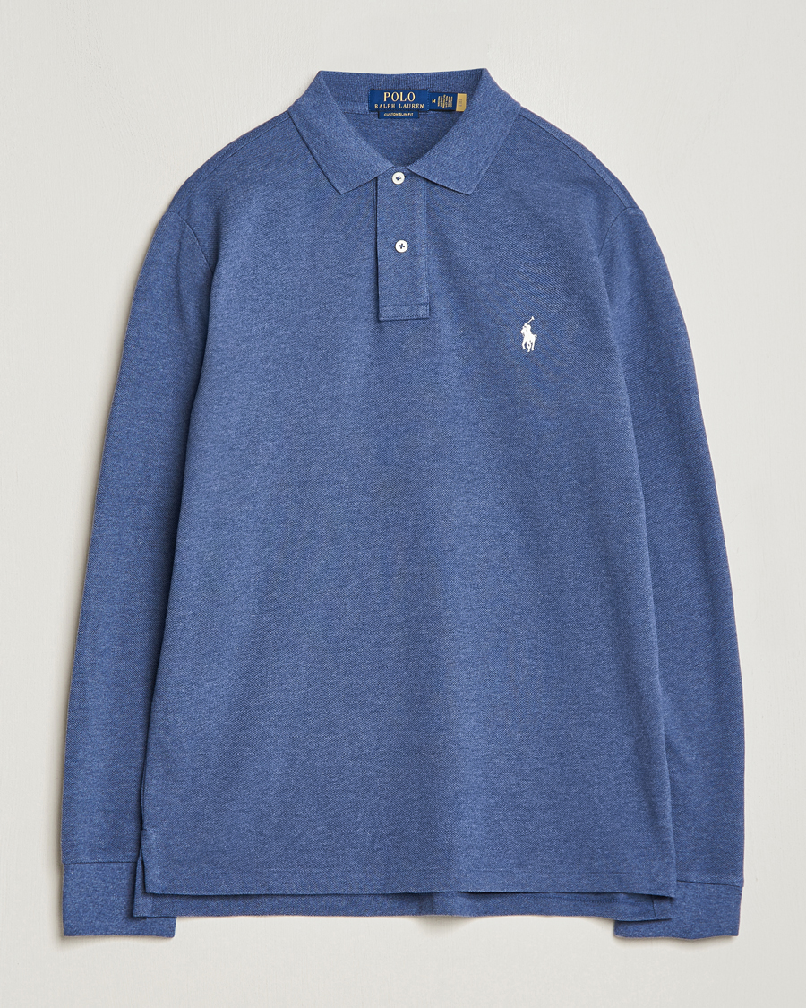 Hombres | Jerséis y prendas de punto | Polo Ralph Lauren | Custom Slim Fit Long Sleeve Polo Navy Heather 