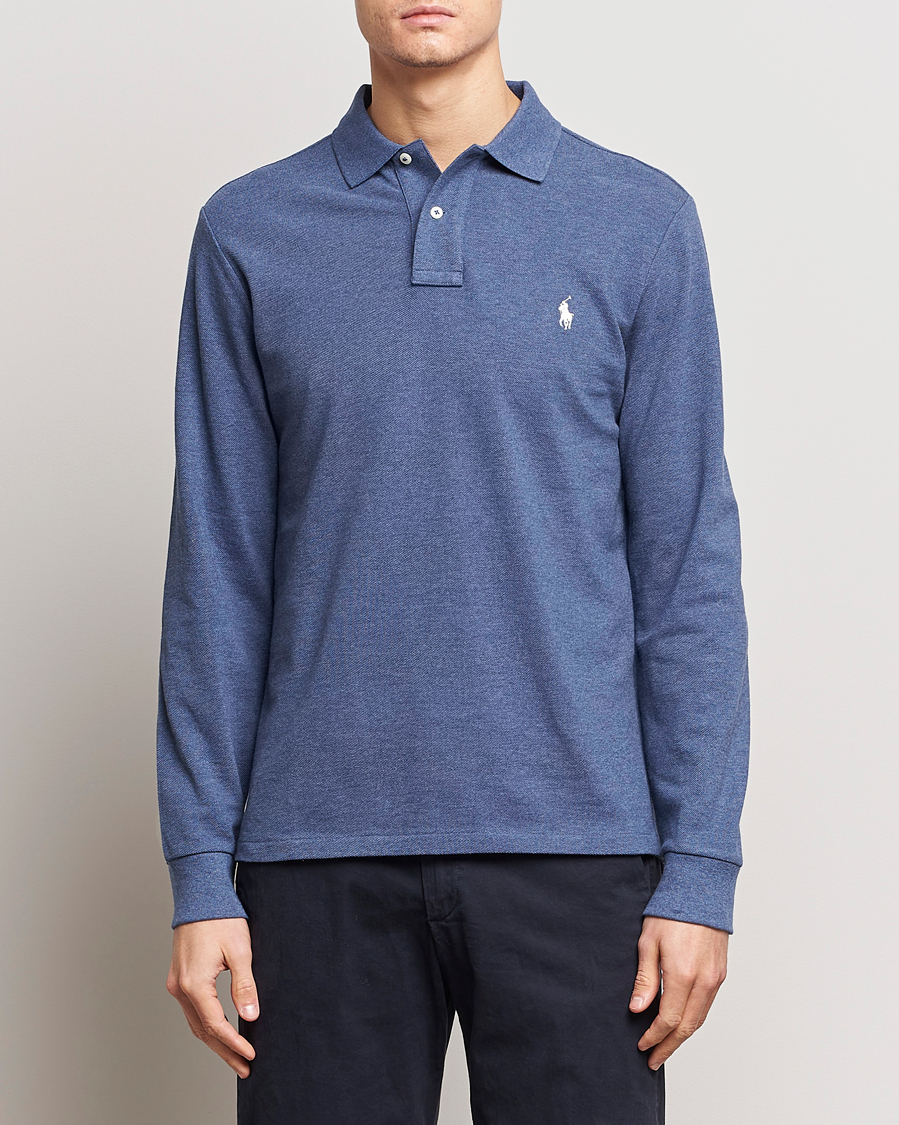 Hombres | Jerséis y prendas de punto | Polo Ralph Lauren | Custom Slim Fit Long Sleeve Polo Navy Heather 