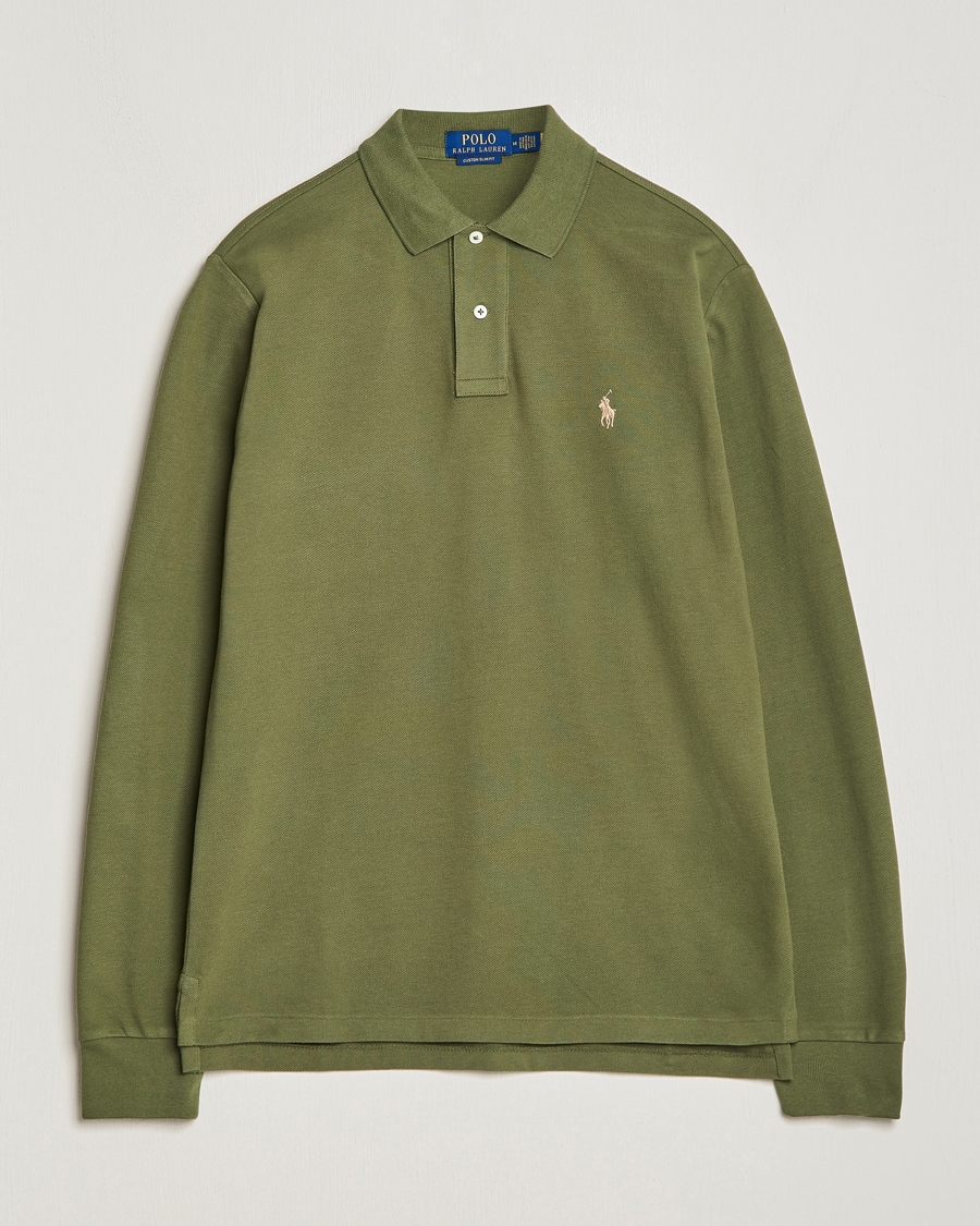 Hombres | Jerséis y prendas de punto | Polo Ralph Lauren | Custom Slim Fit Long Sleeve Polo Dark Sage