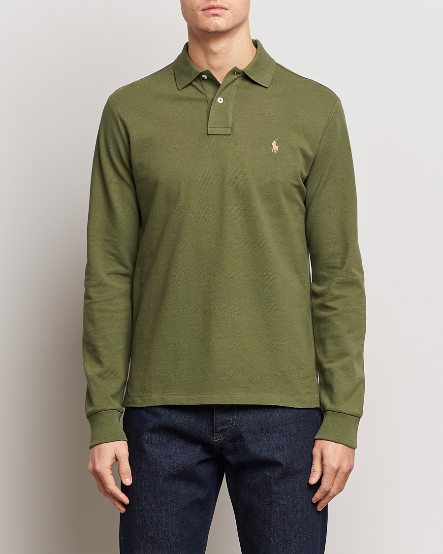 Hombres | Jerséis y prendas de punto | Polo Ralph Lauren | Custom Slim Fit Long Sleeve Polo Dark Sage