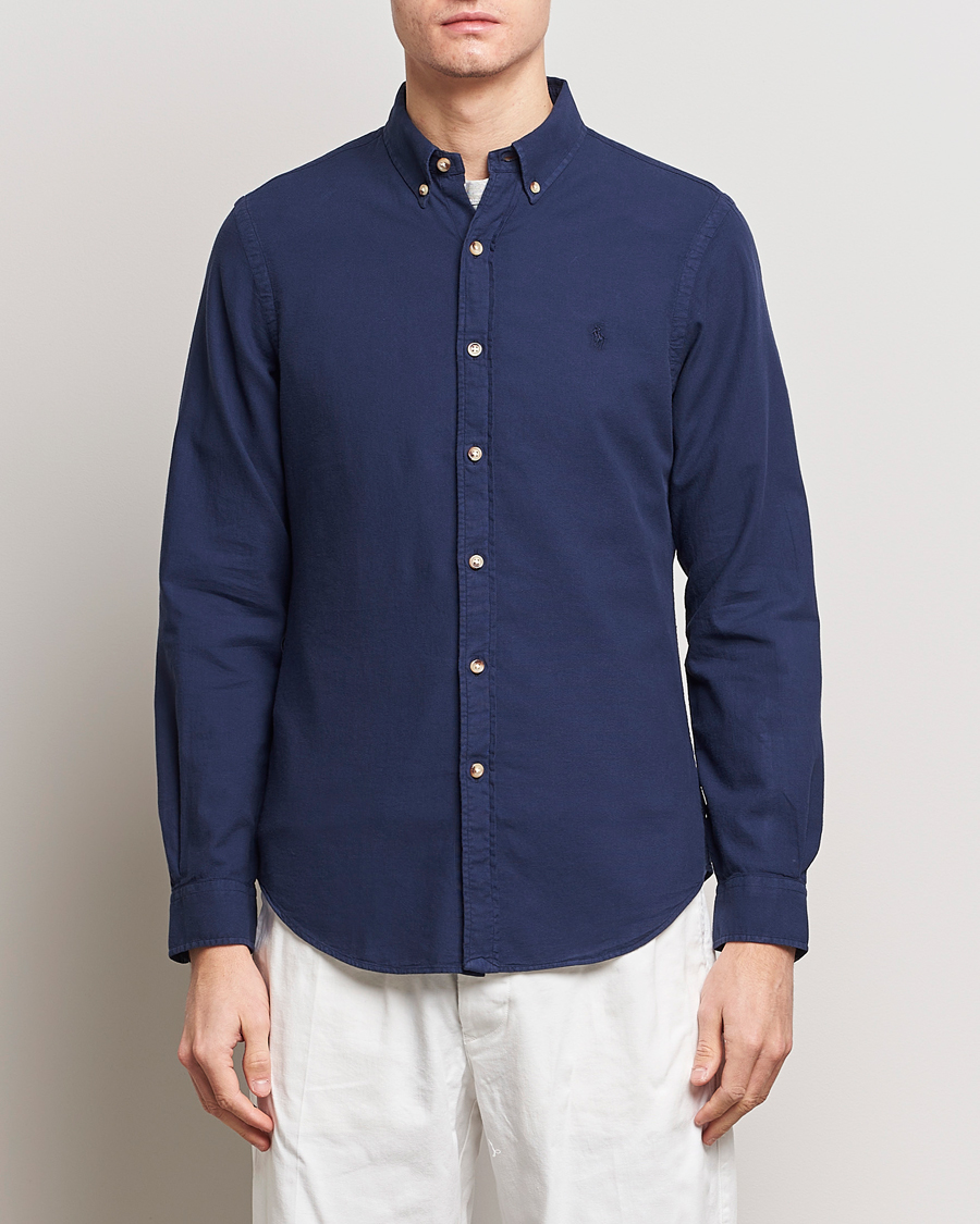 Hombres | Camisas casuales | Polo Ralph Lauren | Slim Fit Cotton Textured Shirt Dark Indigo