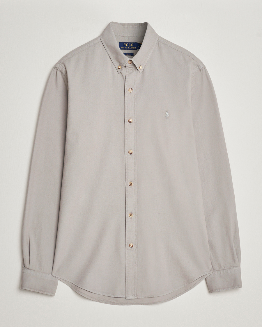 Hombres | Camisas | Polo Ralph Lauren | Slim Fit Cotton Textured Shirt Grey Fog