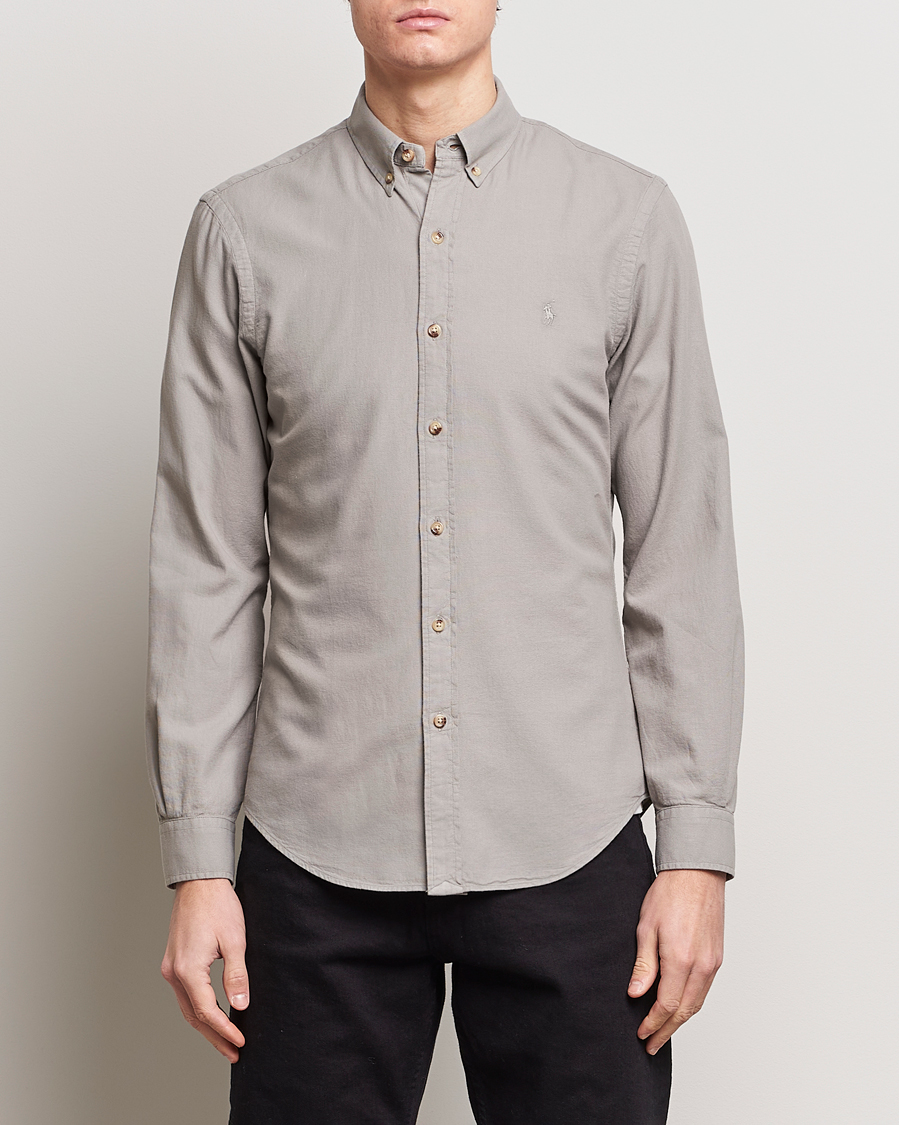 Hombres | Rebajas 30% | Polo Ralph Lauren | Slim Fit Cotton Textured Shirt Grey Fog