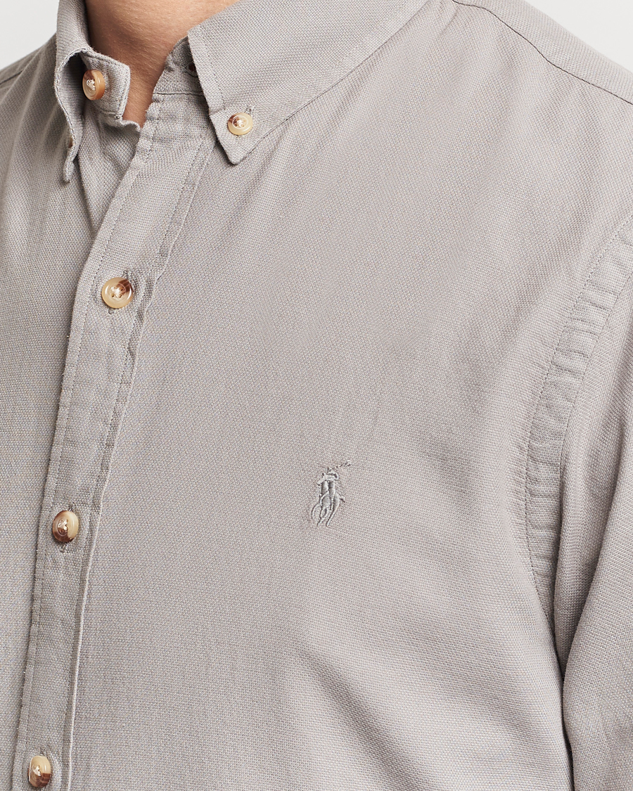 Hombres | Camisas | Polo Ralph Lauren | Slim Fit Cotton Textured Shirt Grey Fog