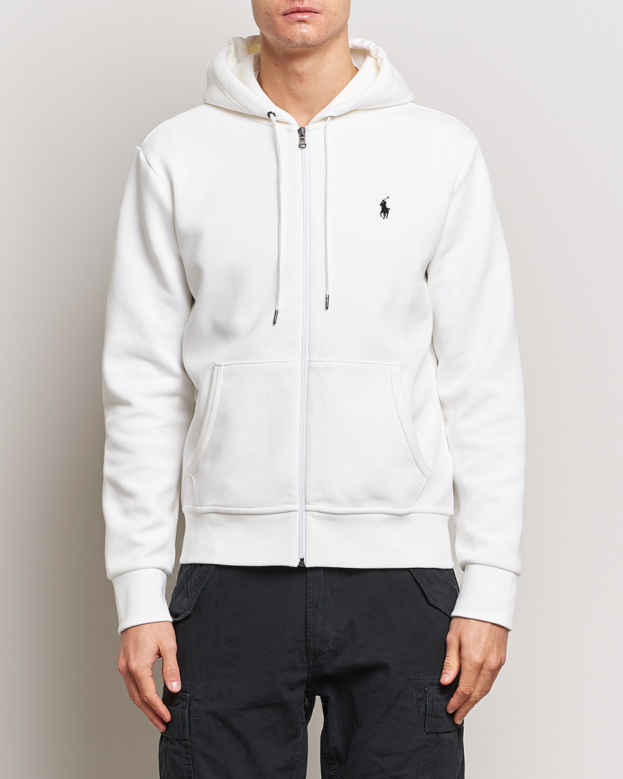 Hombres | Jerséis y prendas de punto | Polo Ralph Lauren | Double Knitted Full-Zip Hoodie White