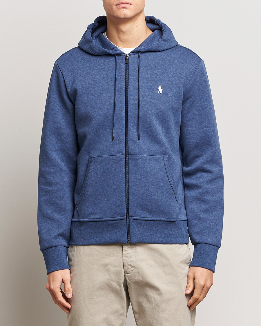 Hombres | Sudaderas con capucha | Polo Ralph Lauren | Double Knitted Full-Zip Hoodie Blue Heather