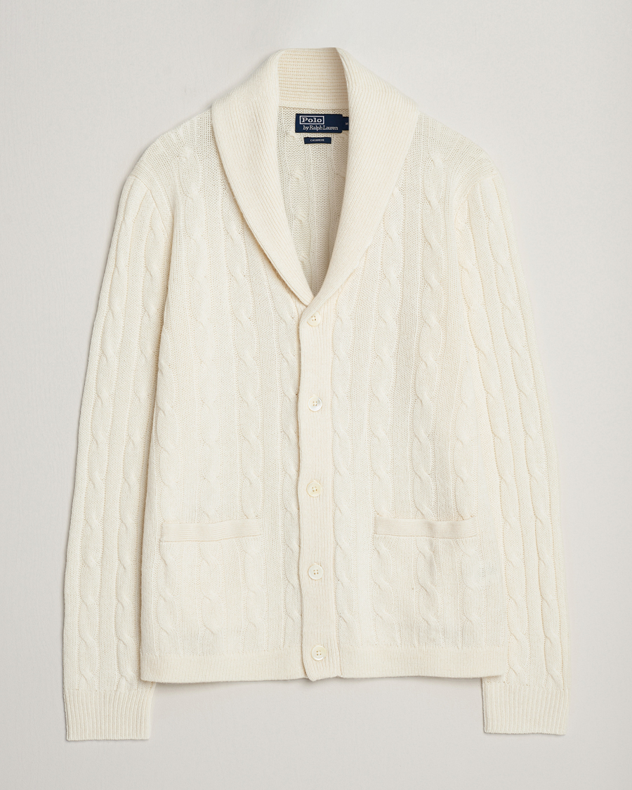 Hombres | Jerséis y prendas de punto | Polo Ralph Lauren | Cashmere Cable Shawl Collar Cardigan Cream