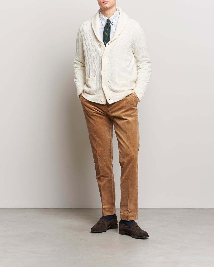 Hombres | Jerséis y prendas de punto | Polo Ralph Lauren | Cashmere Cable Shawl Collar Cardigan Cream