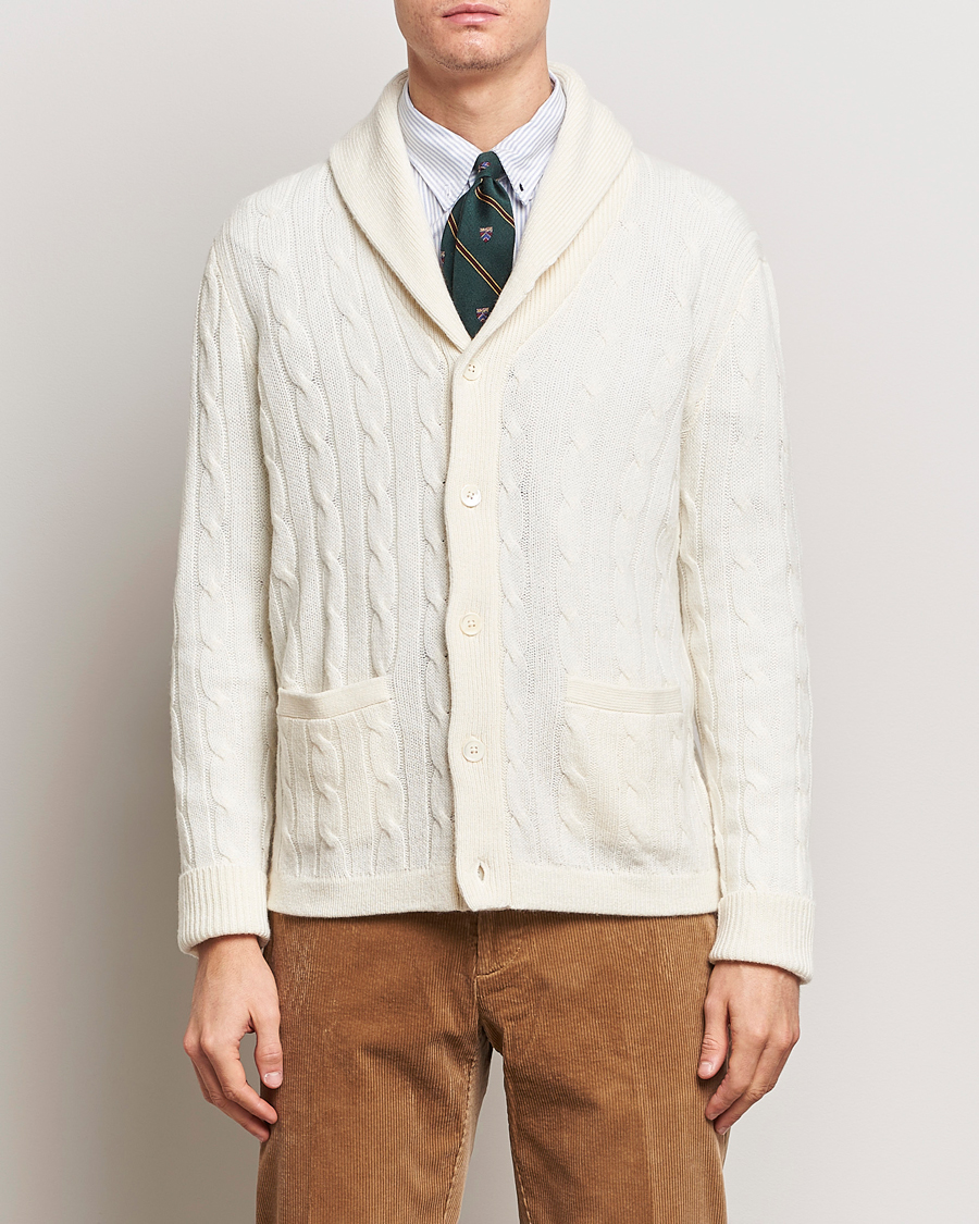 Hombres | Jerséis y prendas de punto | Polo Ralph Lauren | Cashmere Cable Shawl Collar Cardigan Cream