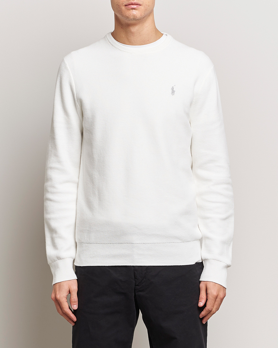 Hombres | Jerseys de punto | Polo Ralph Lauren | Textured Cotton Crew Neck Sweater Deckwash White