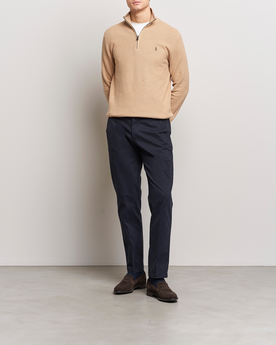 Hombres | Jerséis y prendas de punto | Polo Ralph Lauren | Textured Half Zip Camel Melange