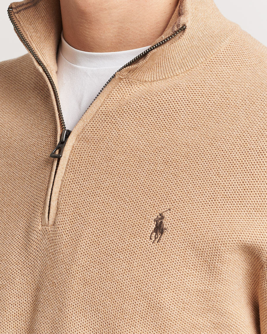 Hombres | Jerséis y prendas de punto | Polo Ralph Lauren | Textured Half Zip Camel Melange