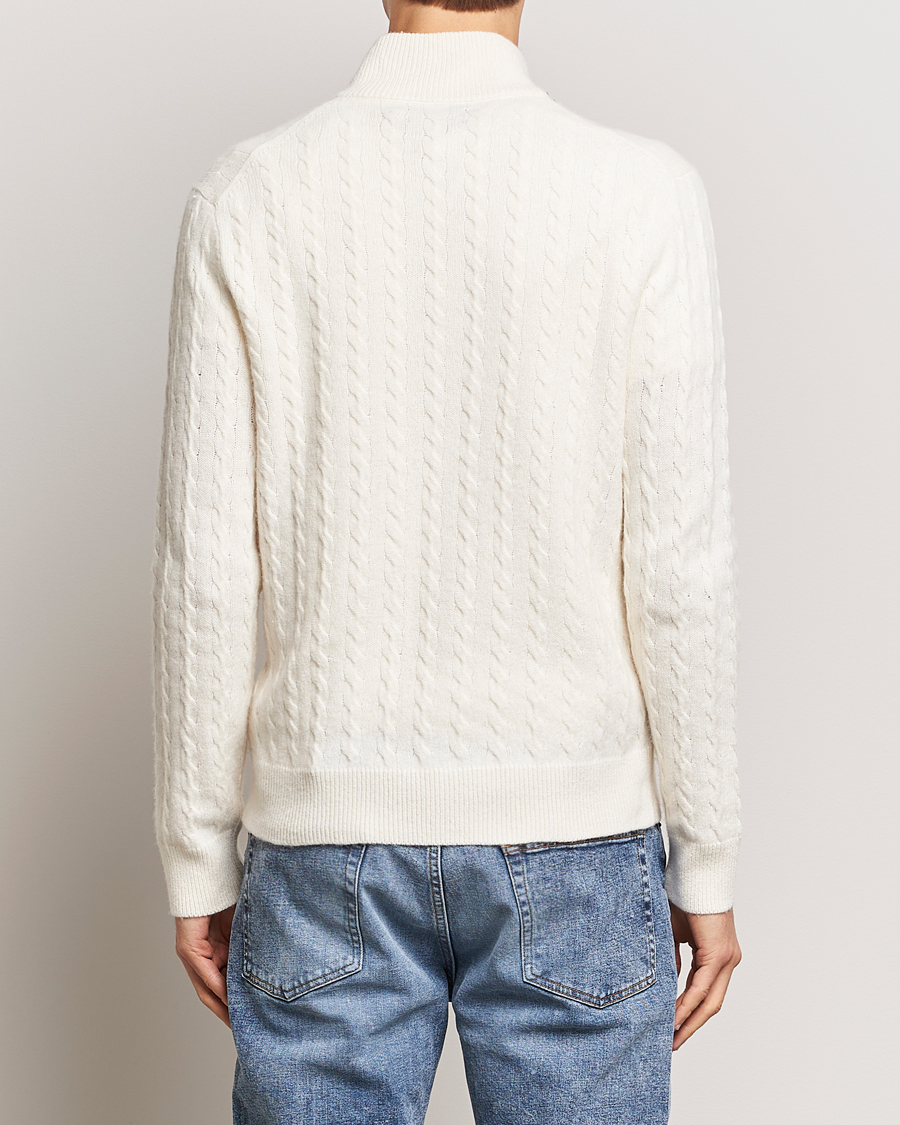 Hombres | Jerséis y prendas de punto | Polo Ralph Lauren | Wool/Cotton Cable Half-Zip Andover Cream