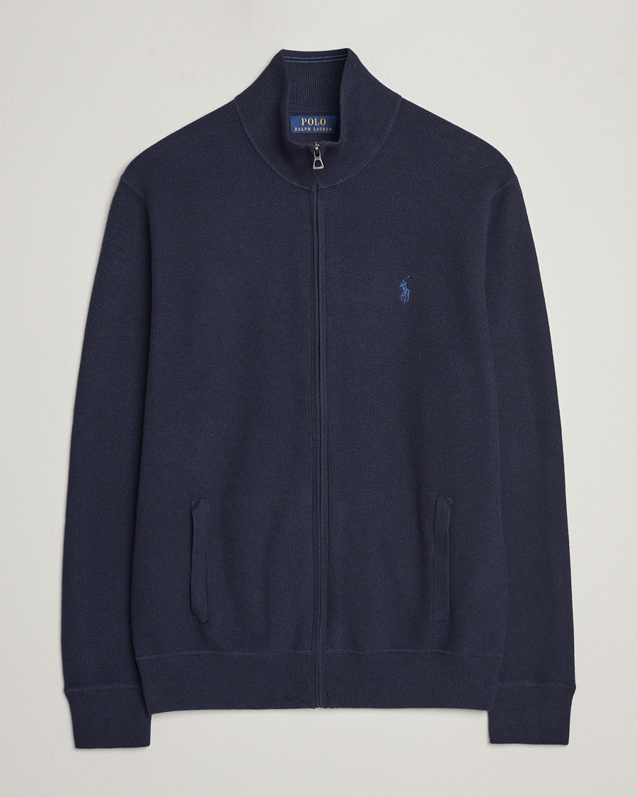 Hombres | Jerséis y prendas de punto | Polo Ralph Lauren | Textured Full-Zip Navy Heather