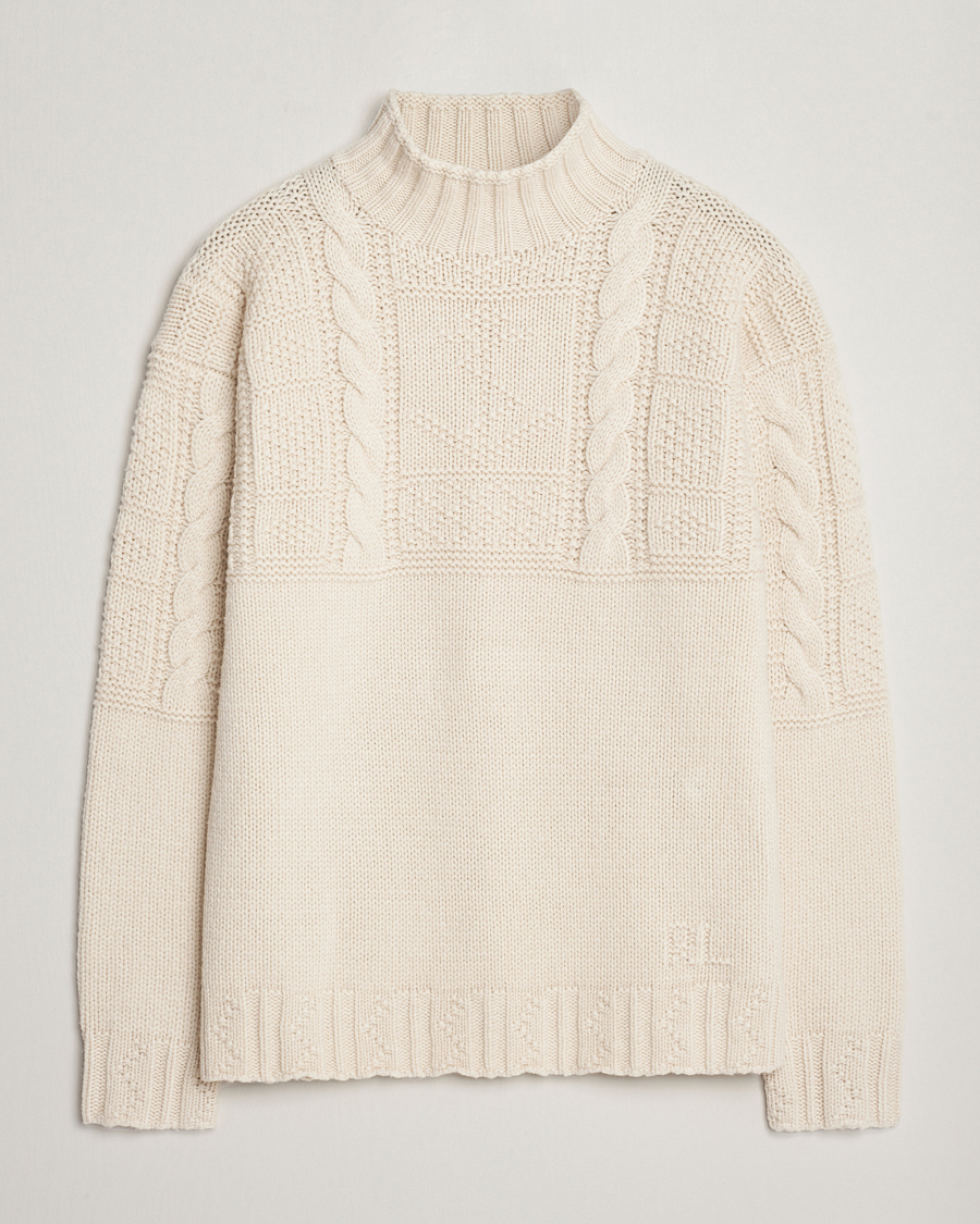 Hombres | Jerséis y prendas de punto | Polo Ralph Lauren | Wool Knitted Aran Rollneck Cream