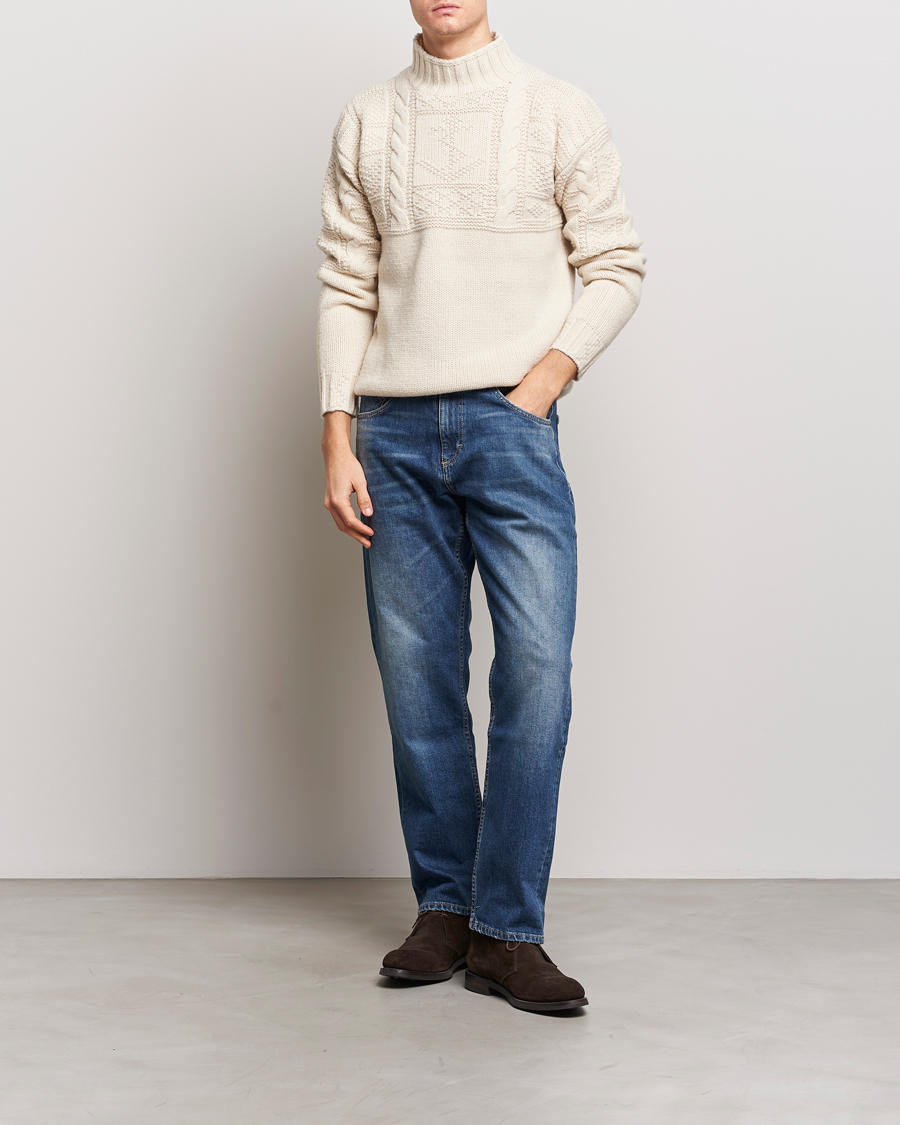 Hombres | Jerséis y prendas de punto | Polo Ralph Lauren | Wool Knitted Aran Rollneck Cream