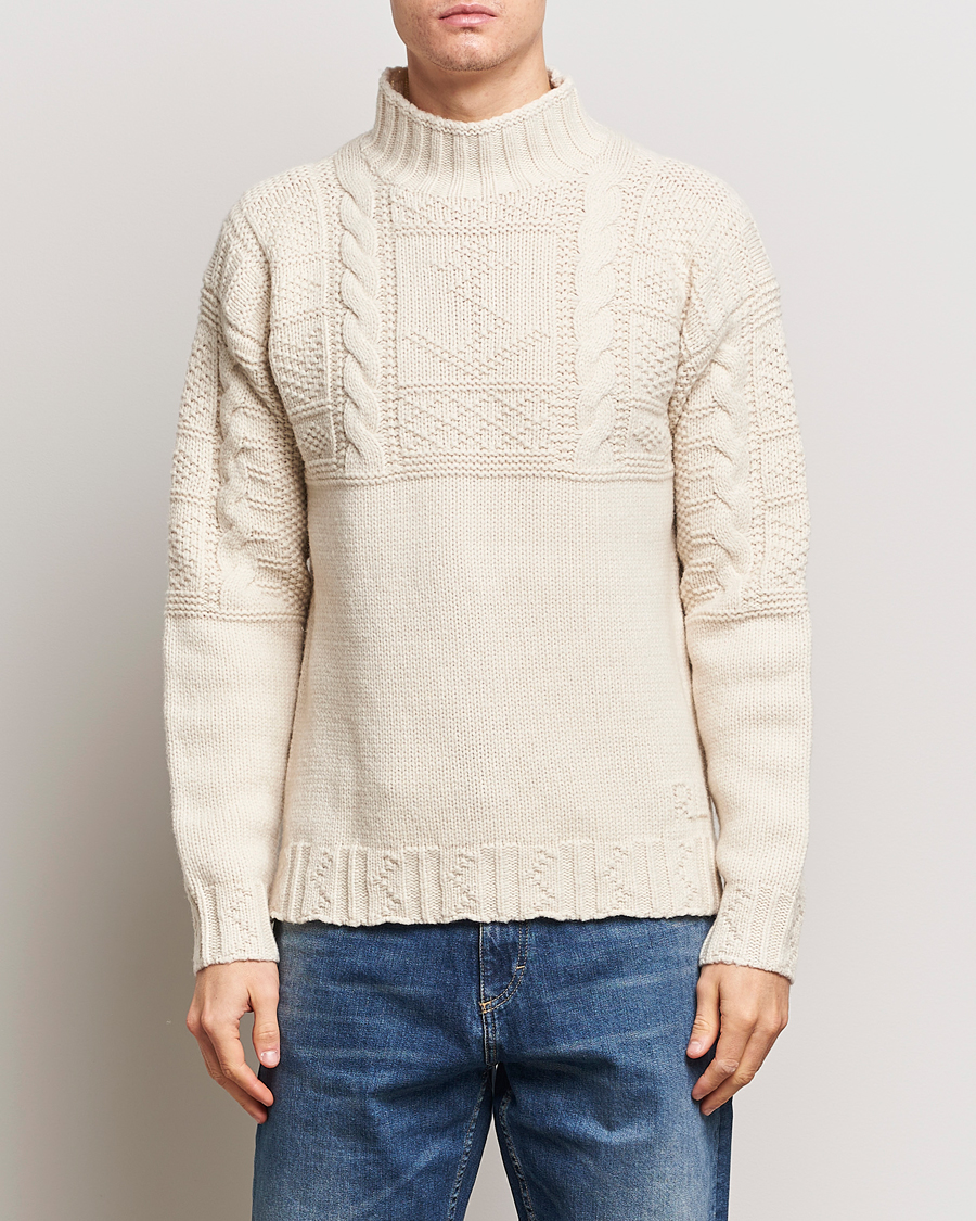 Hombres | Jerséis y prendas de punto | Polo Ralph Lauren | Wool Knitted Aran Rollneck Cream