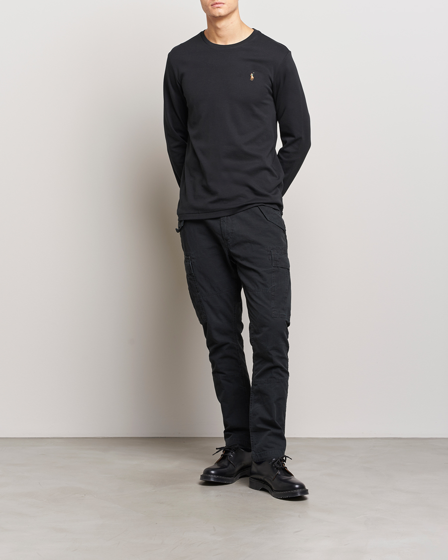 Hombres | Camisetas | Polo Ralph Lauren | Luxury Pima Cotton Long Sleeve T-Shirt Black