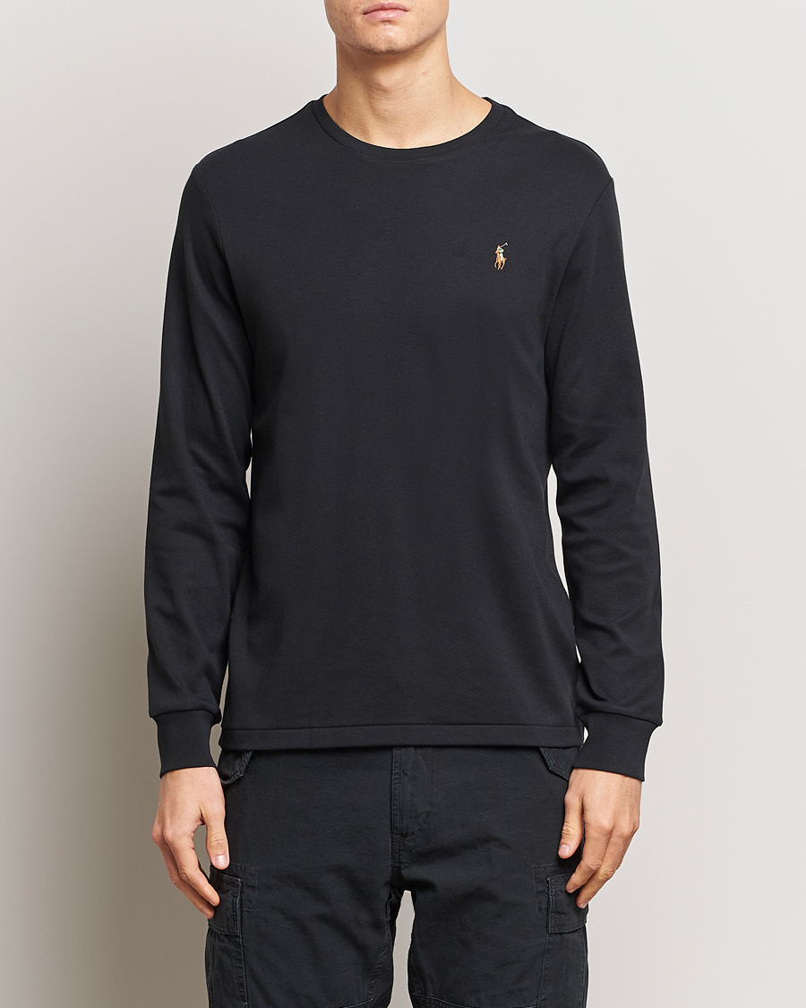 Hombres | Camisetas | Polo Ralph Lauren | Luxury Pima Cotton Long Sleeve T-Shirt Black