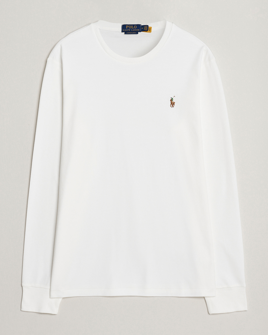 Hombres | Camisetas | Polo Ralph Lauren | Luxury Pima Cotton Long Sleeve T-Shirt White