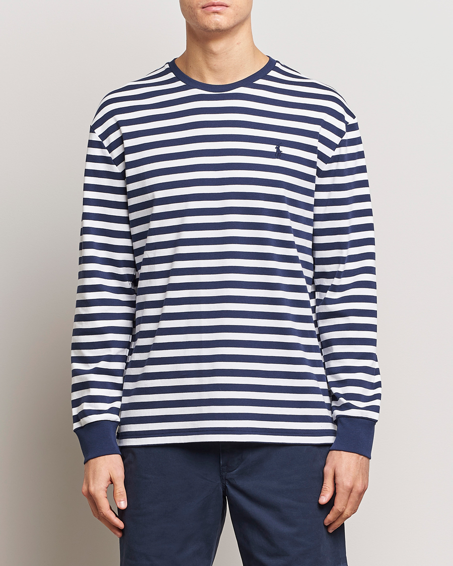 Hombres | Camisetas | Polo Ralph Lauren | Striped Long Sleeve T-Shirt Refined Navy/White