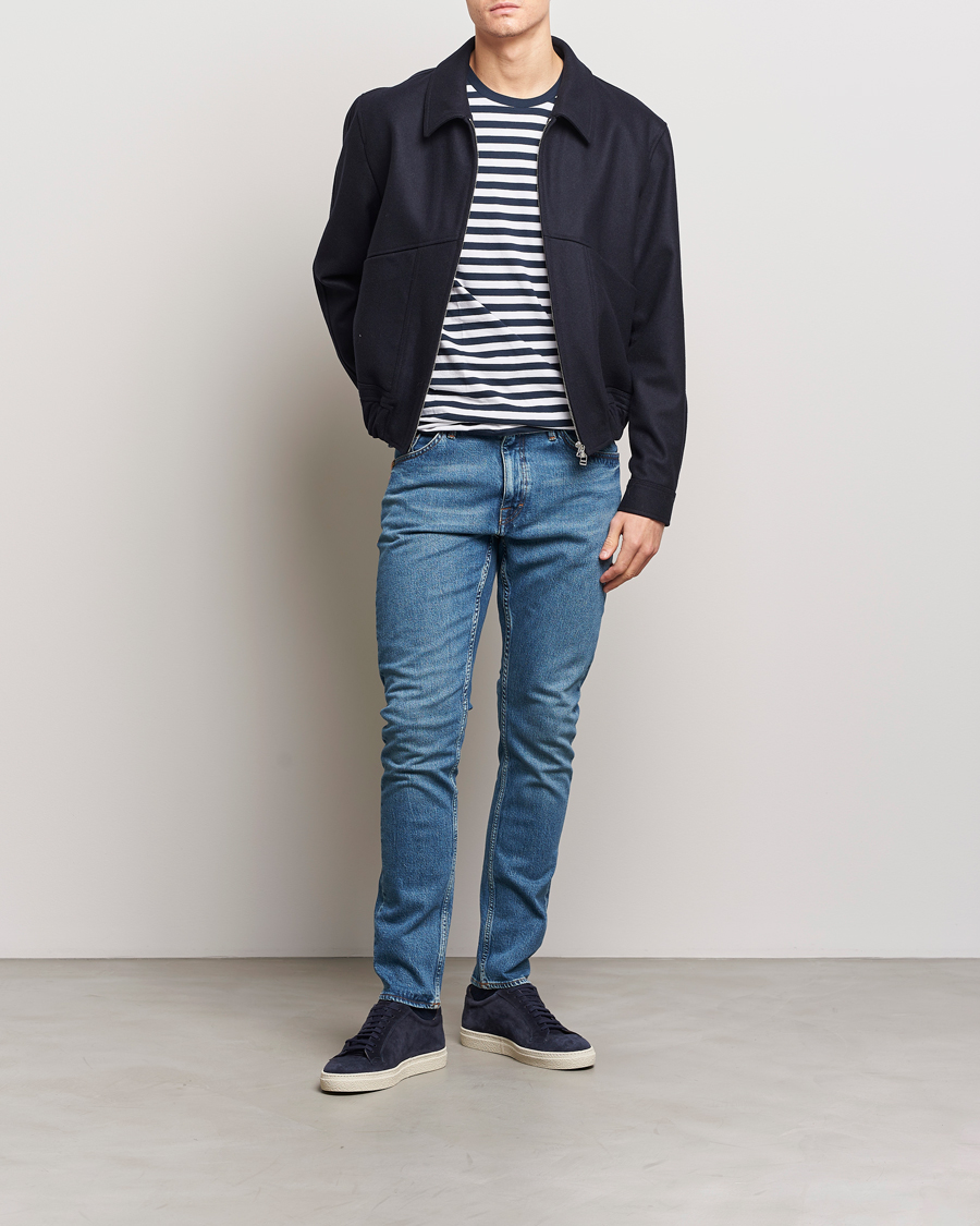 Hombres | Vaqueros | Tiger of Sweden | Pistolero Stretch Cotton Jeans Midnight Blue