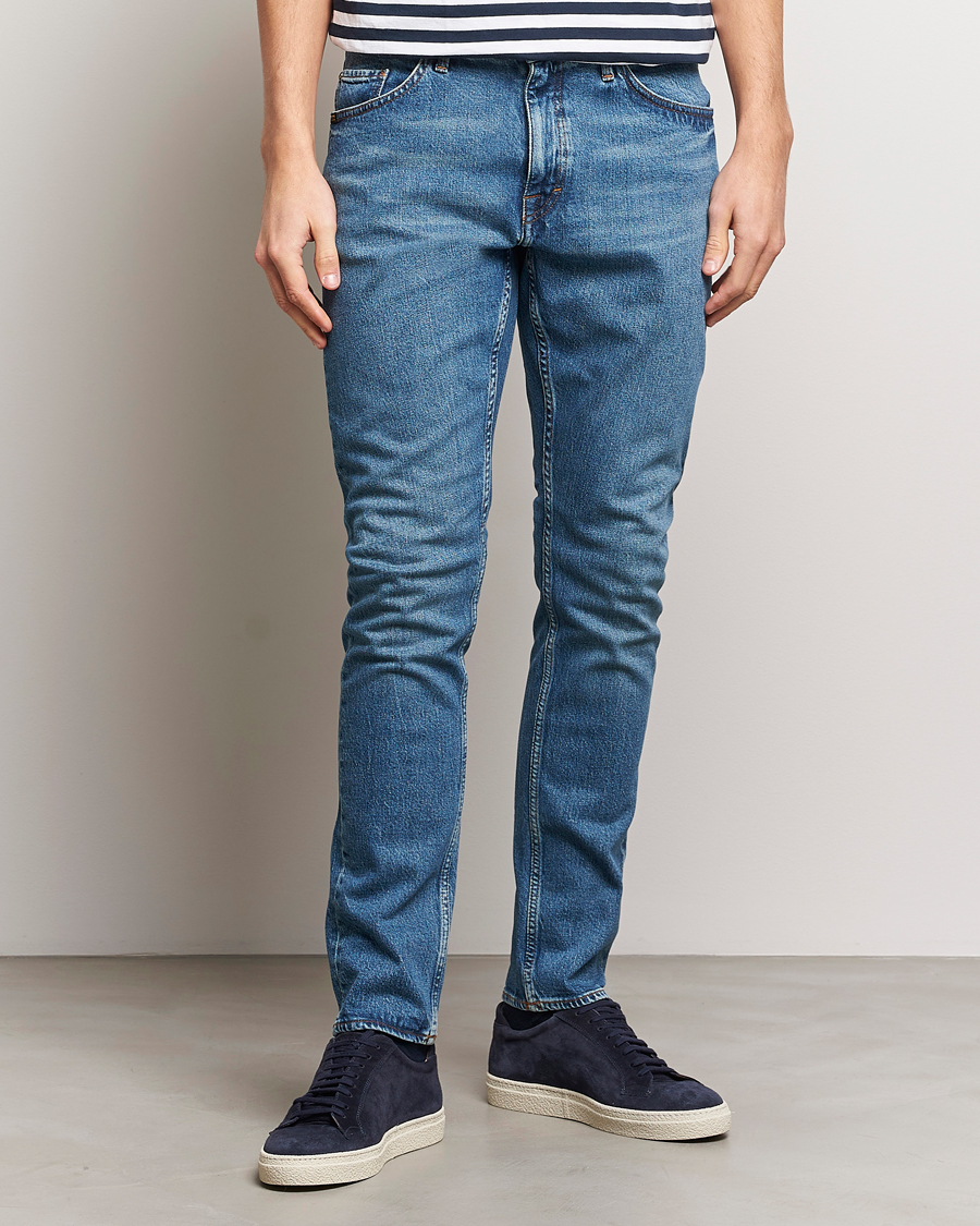 Hombres | Tapered fit | Tiger of Sweden | Pistolero Stretch Cotton Jeans Midnight Blue