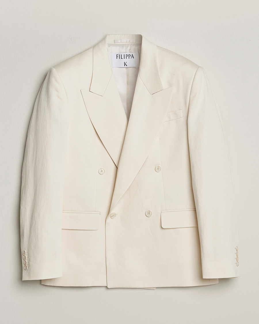 Hombres | Blazers | Filippa K | Boxy Linen Blazer Bone White