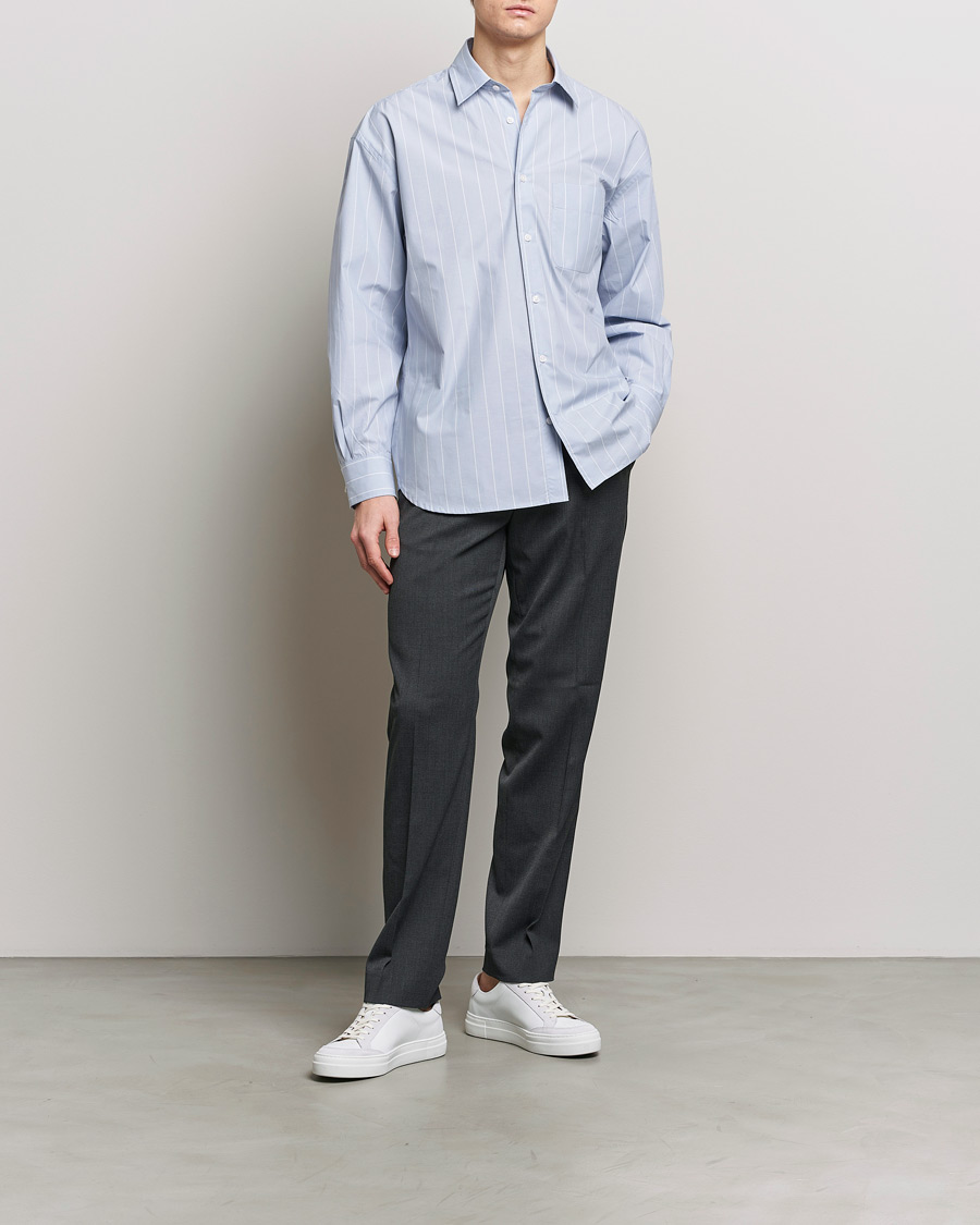 Hombres | Pantalones | Filippa K | Relaxed Terry Wool Trousers Dark Grey Melange