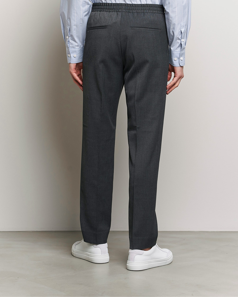 Hombres | Pantalones | Filippa K | Relaxed Terry Wool Trousers Dark Grey Melange