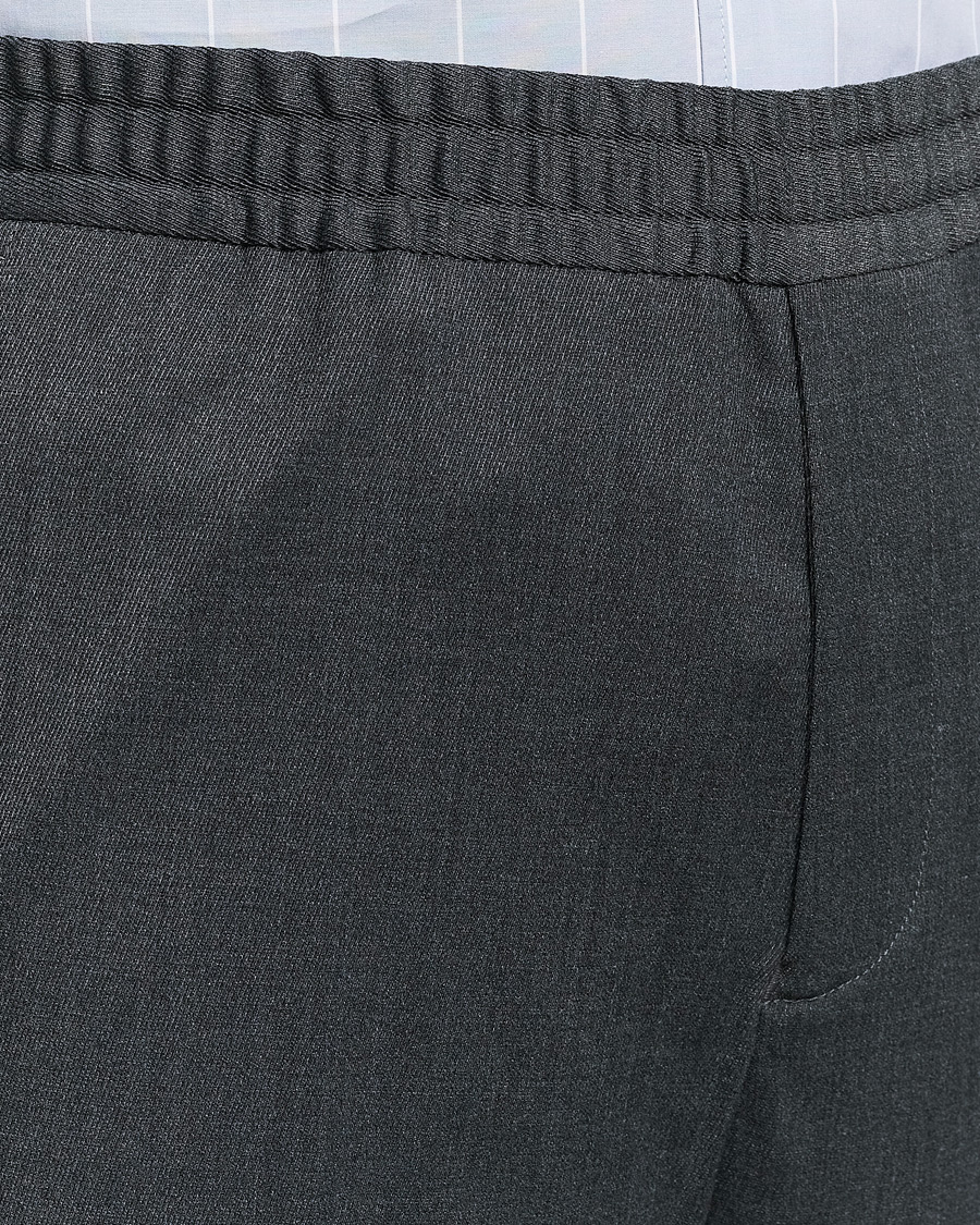 Hombres | Pantalones | Filippa K | Relaxed Terry Wool Trousers Dark Grey Melange